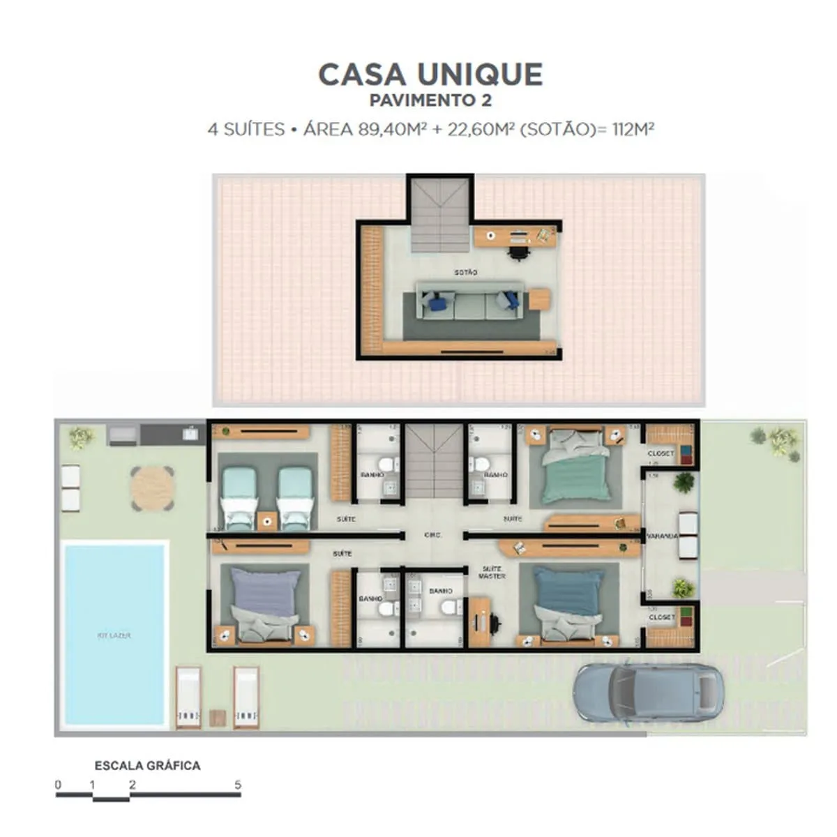 Planta 1: Bio Recreio Residencial, casa de alto padrão no Recreio dos Bandeirantes, Rio de Janeiro
