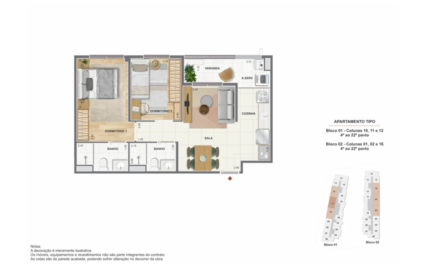 Planta 6: The Pier Residencial, studio de alto padrão no Centro, Rio de Janeiro