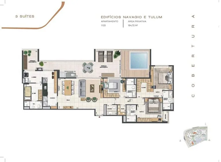 Planta 4: Orygem Acqua Home, apartamento de alto padrão na Barra da Tijuca, Rio de Janeiro
