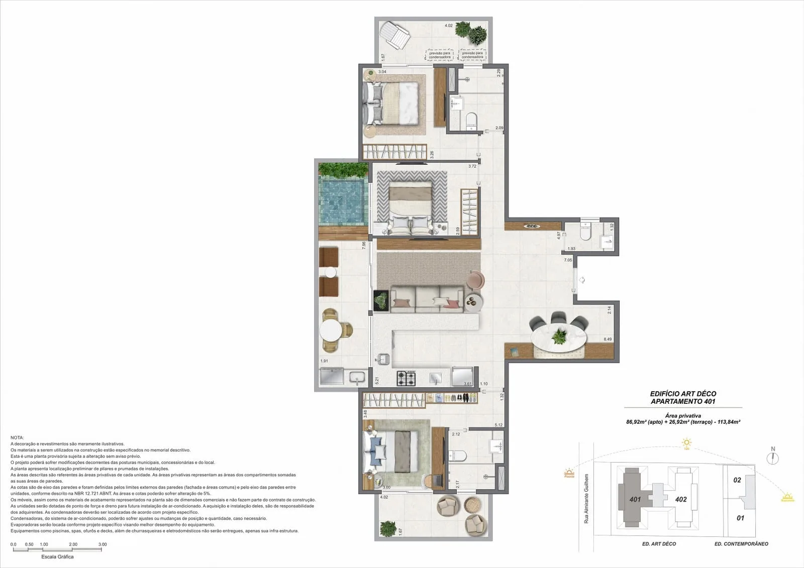 Planta 9: Paradís Mozak, apartamento de alto padrão no Leblon, Rio de Janeiro