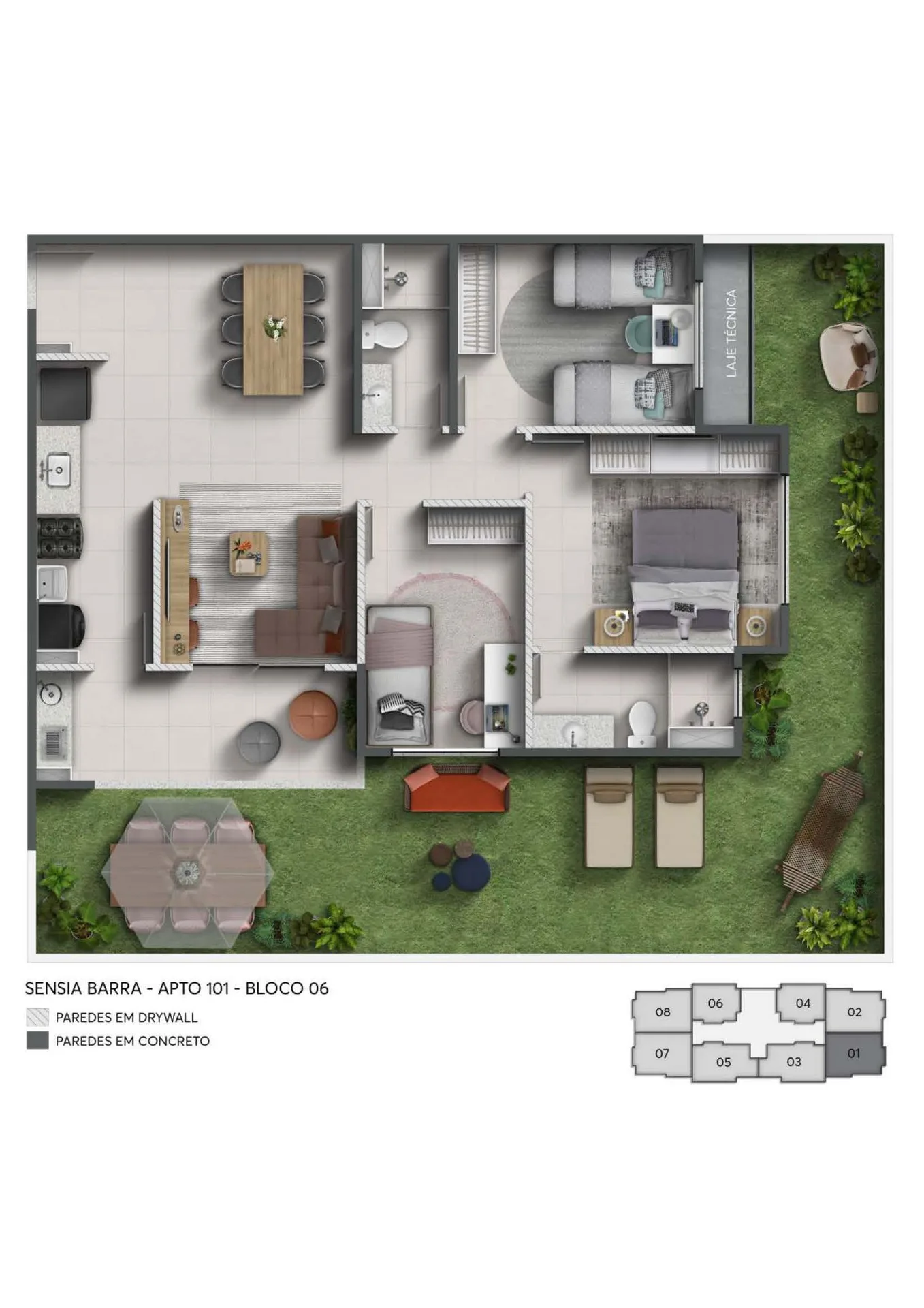 Planta 6: Sensia Barra, apartamento de alto padrão na Barra da Tijuca, Rio de Janeiro