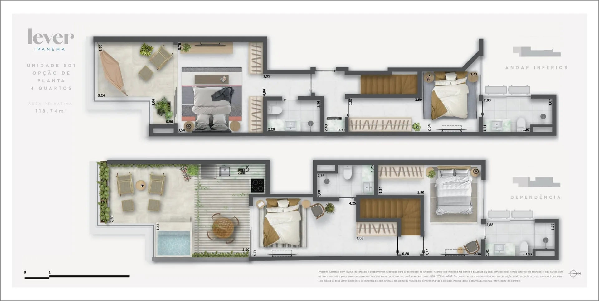 Planta 7: Lever Ipanema, apartamento de alto padrão em Ipanema, Rio de Janeiro