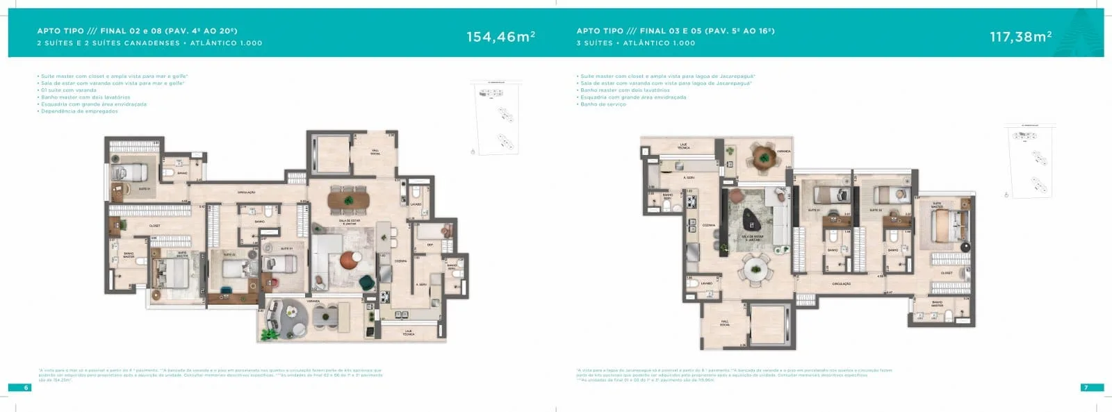 Planta 2: Atlântico Golf Residence, apartamento de alto padrão na Barra da Tijuca, Rio de Janeiro