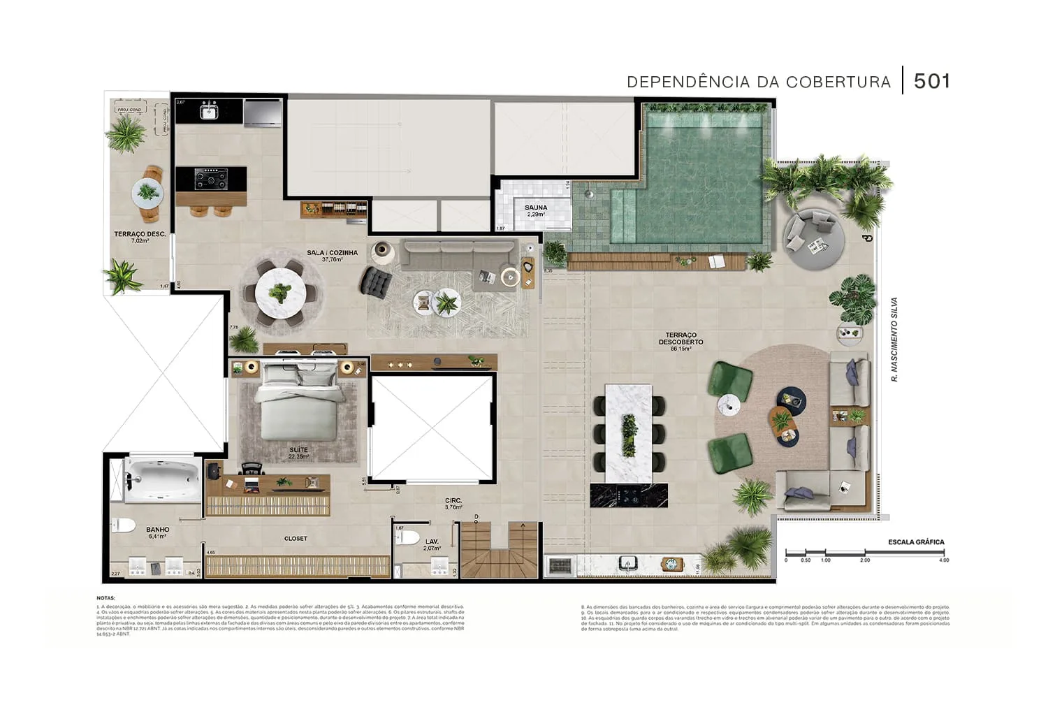 Planta 2: Nascimento 245, apartamento de alto padrão em Ipanema, Rio de Janeiro