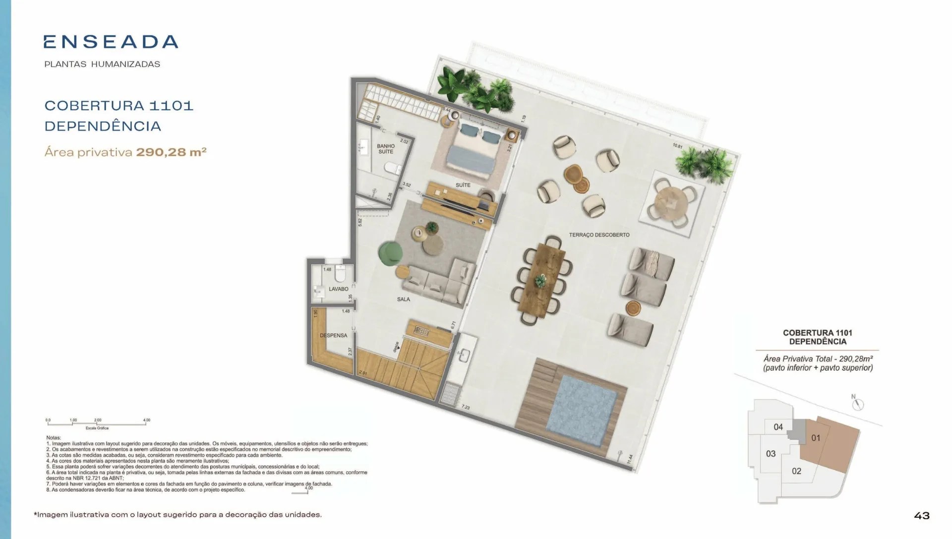Planta 6: Enseada Botafogo Residencial, apartamento de alto padrão em Botafogo, Rio de Janeiro
