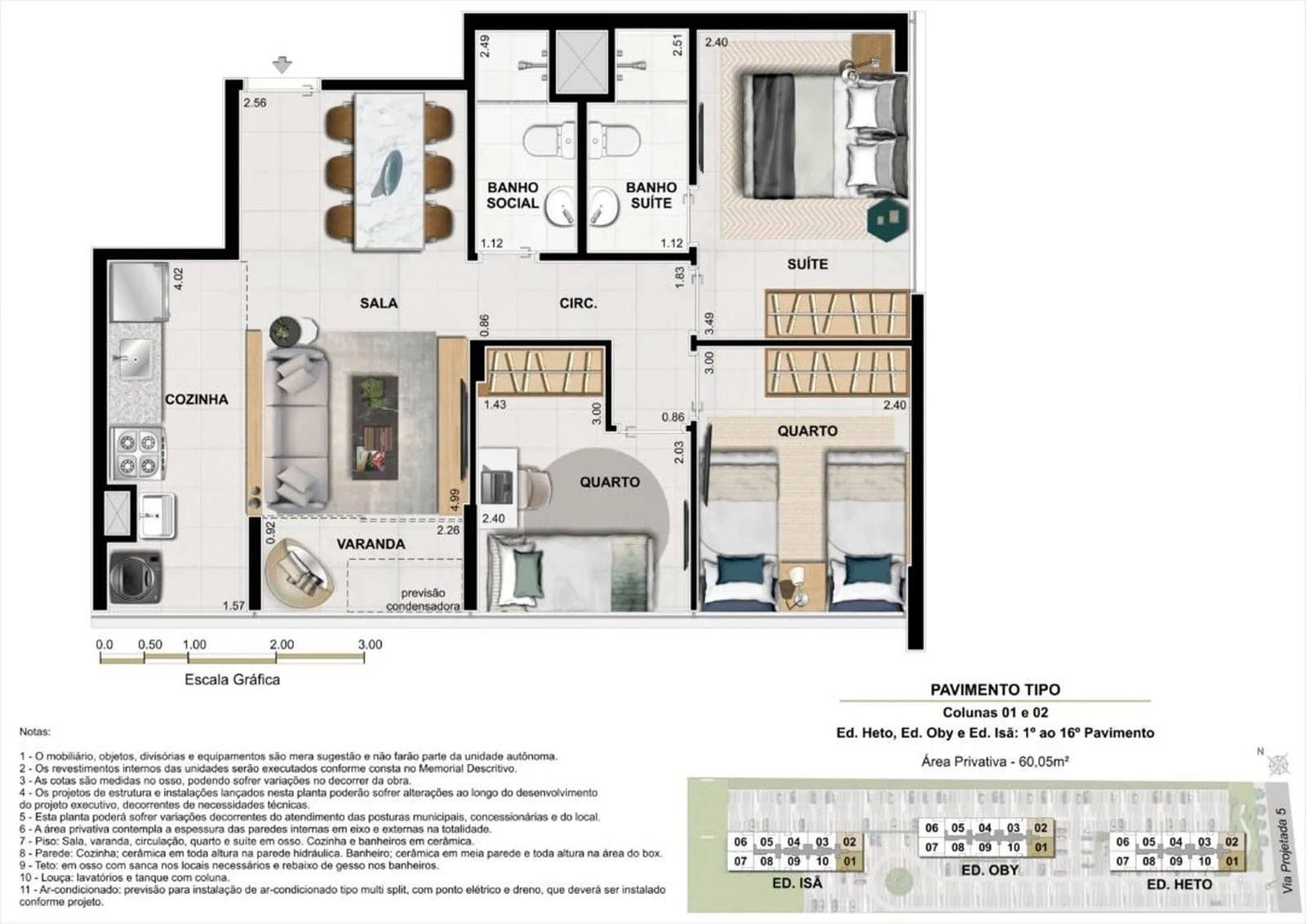Planta 21: Murano Residencial, apartamento de alto padrão na Barra Olímpica, Rio de Janeiro