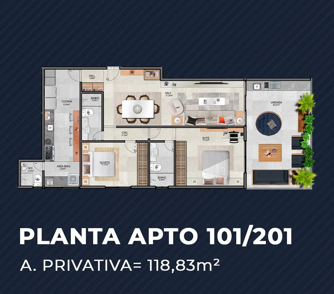 Planta 1: Azure Barra da Tijuca, apartamento de alto padrão na Barra da Tijuca, Rio de Janeiro