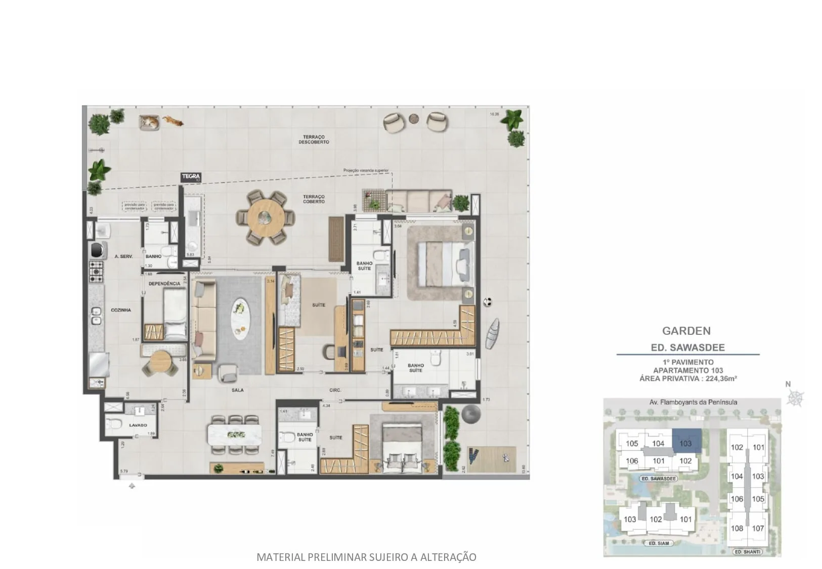 Planta 9: Península Collection, apartamento de alto padrão na Barra da Tijuca, Rio de Janeiro