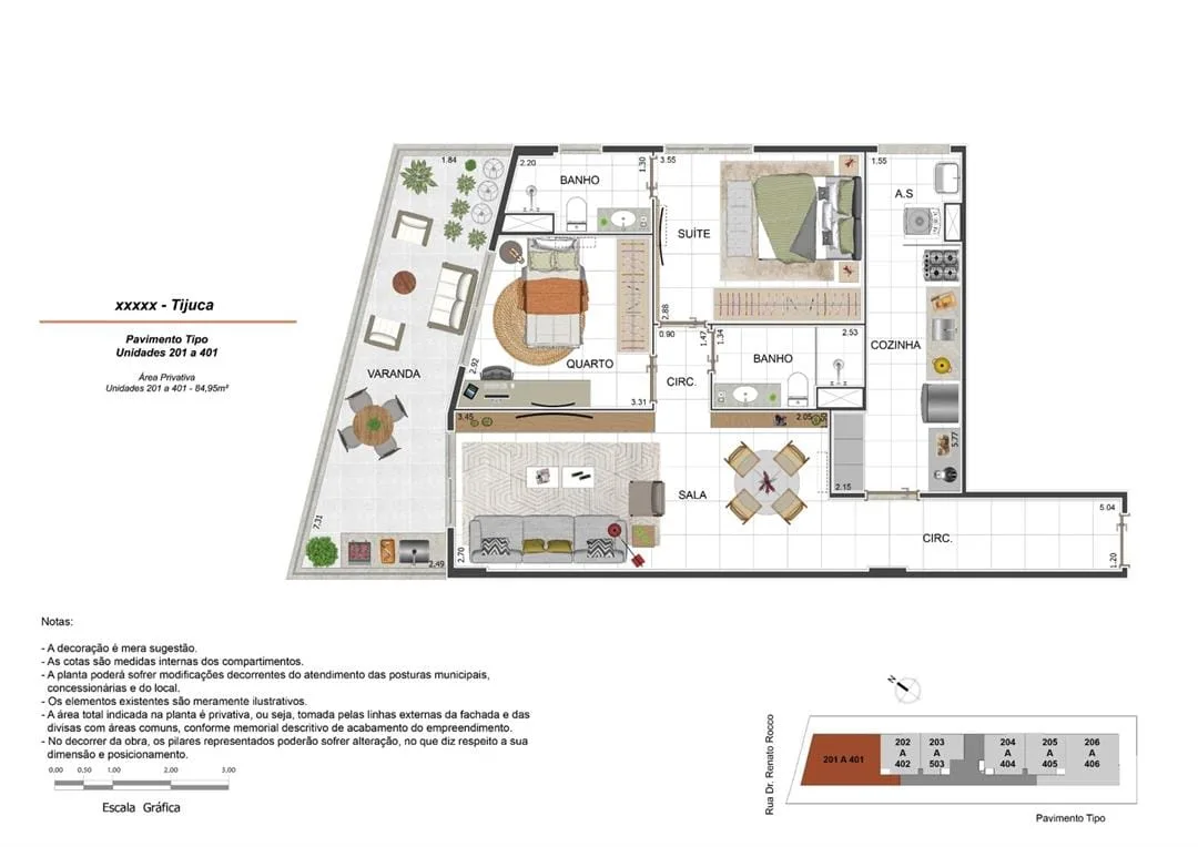 Planta 6: Relier Tijuca, apartamento de alto padrão na Tijuca, Rio de Janeiro