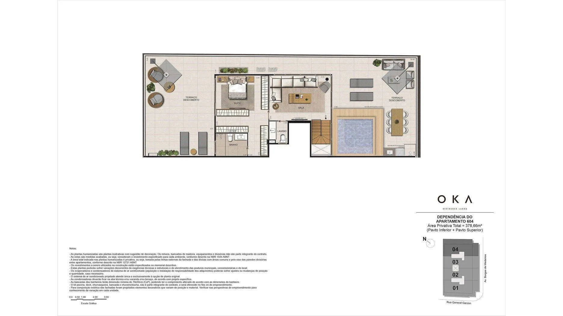 Planta 11: Oka Residence Lagoa, apartamento de alto padrão na Lagoa, Rio de Janeiro
