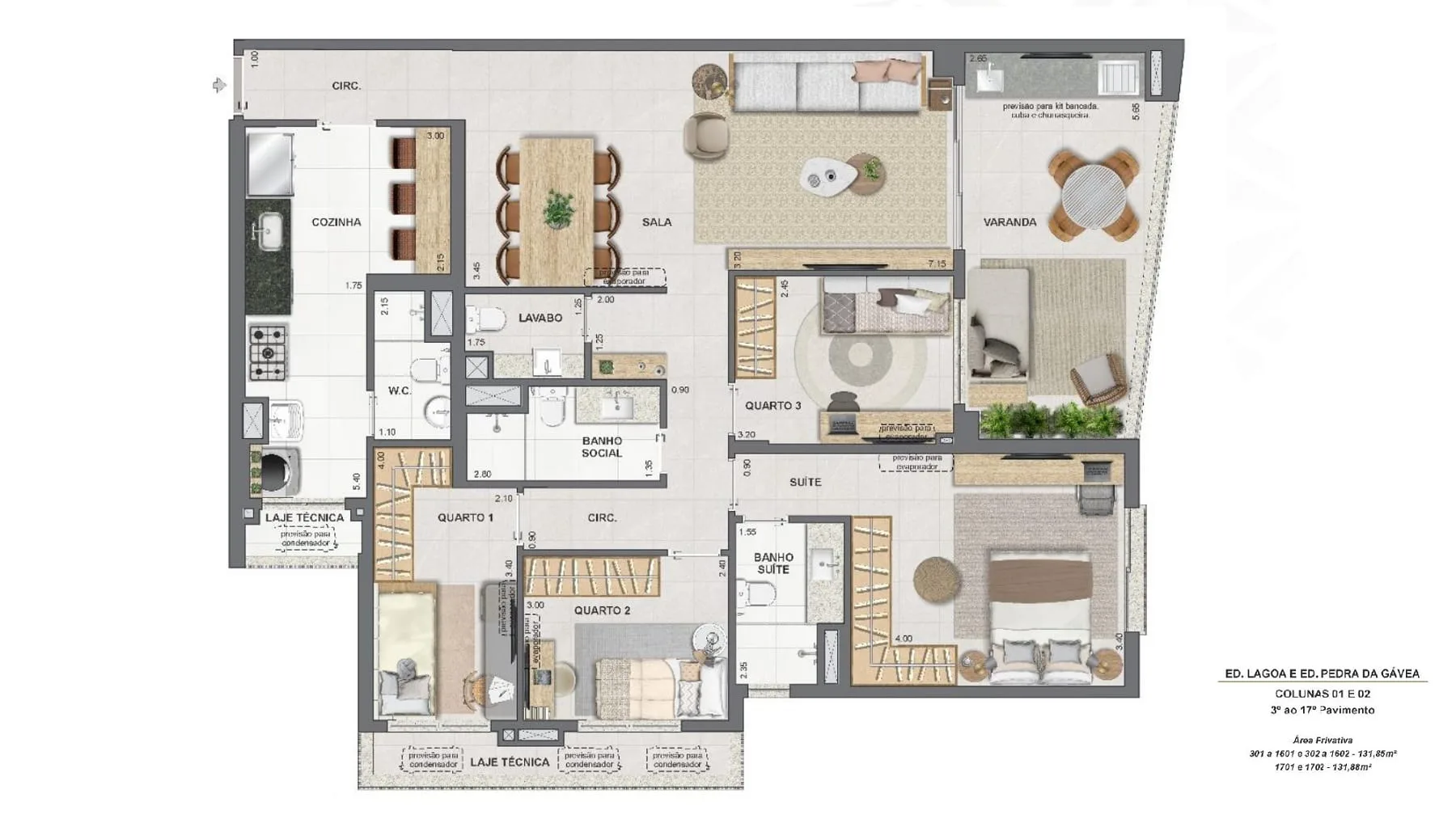 Planta 1: Endless Peninsula, apartamento de alto padrão na Barra da Tijuca, Rio de Janeiro