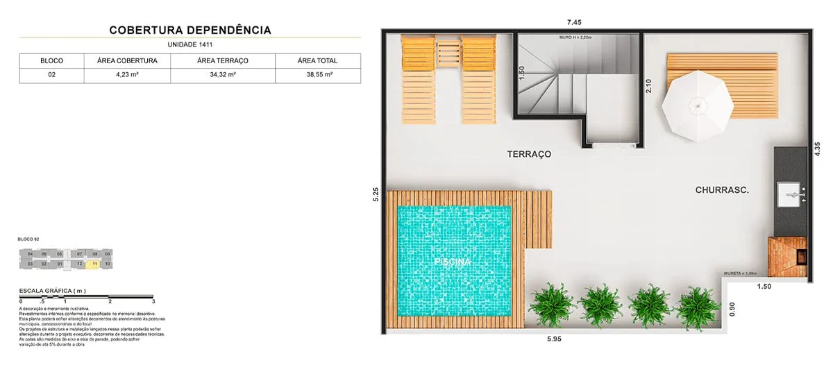 Planta 10: Vitale Sky Clube Residencial, apartamento de alto padrão em Outro, Rio de Janeiro