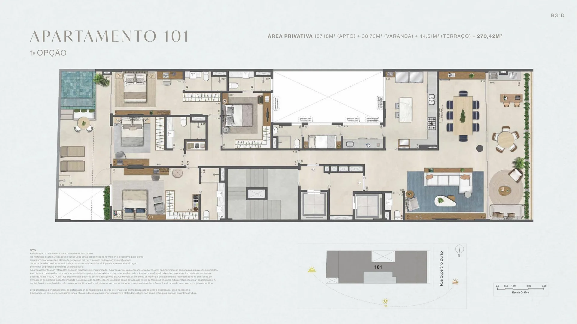 Planta 1: Bruma Mozak, apartamento de alto padrão no Leblon, Rio de Janeiro