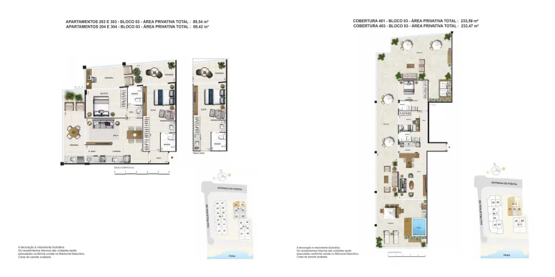 Planta 18: Las Ventanas Residencial, apartamento de alto padrão no Recreio dos Bandeirantes, Rio de Janeiro