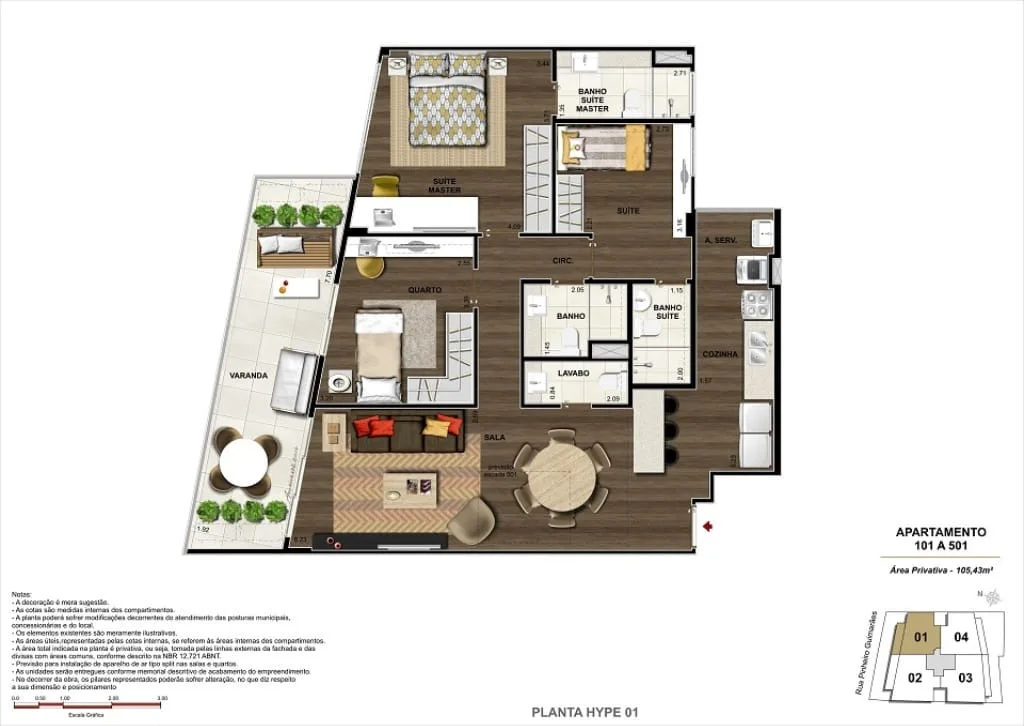 Planta 2: Pinheiro Guimarães 75, apartamento de alto padrão em Botafogo, Rio de Janeiro