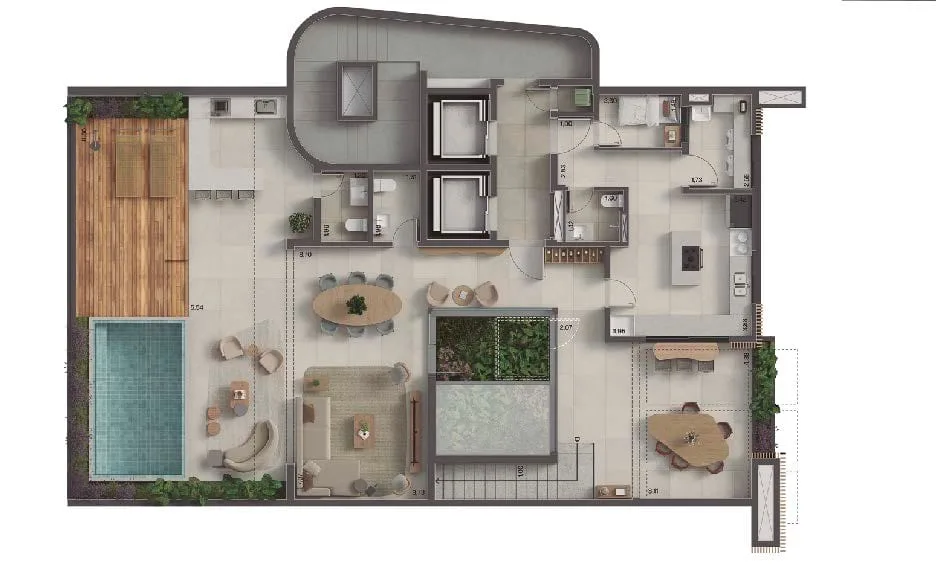 Planta 6: Insigna Península, apartamento de alto padrão na Barra da Tijuca, Rio de Janeiro
