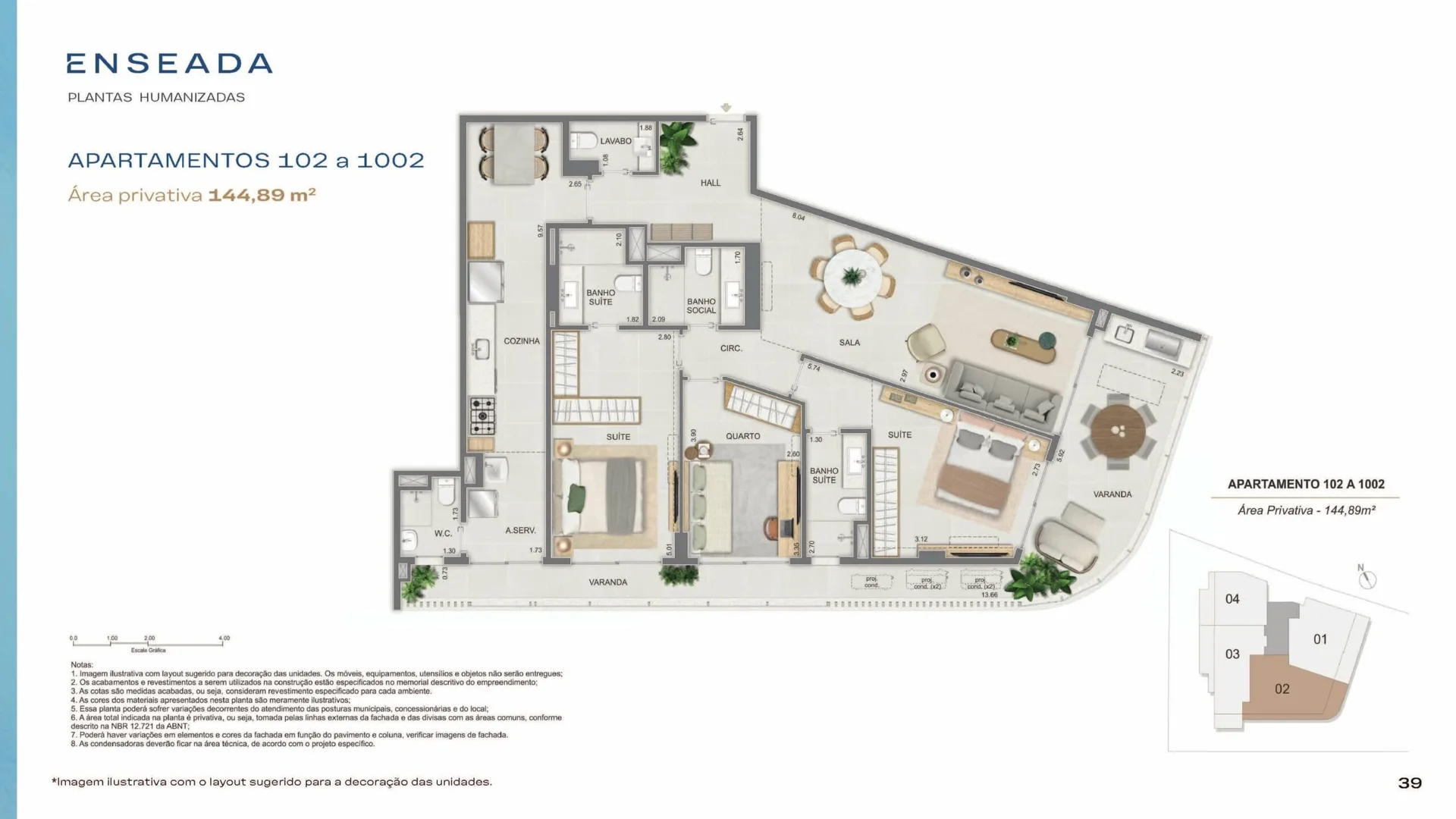 Planta 2: Enseada Botafogo Residencial, apartamento de alto padrão em Botafogo, Rio de Janeiro