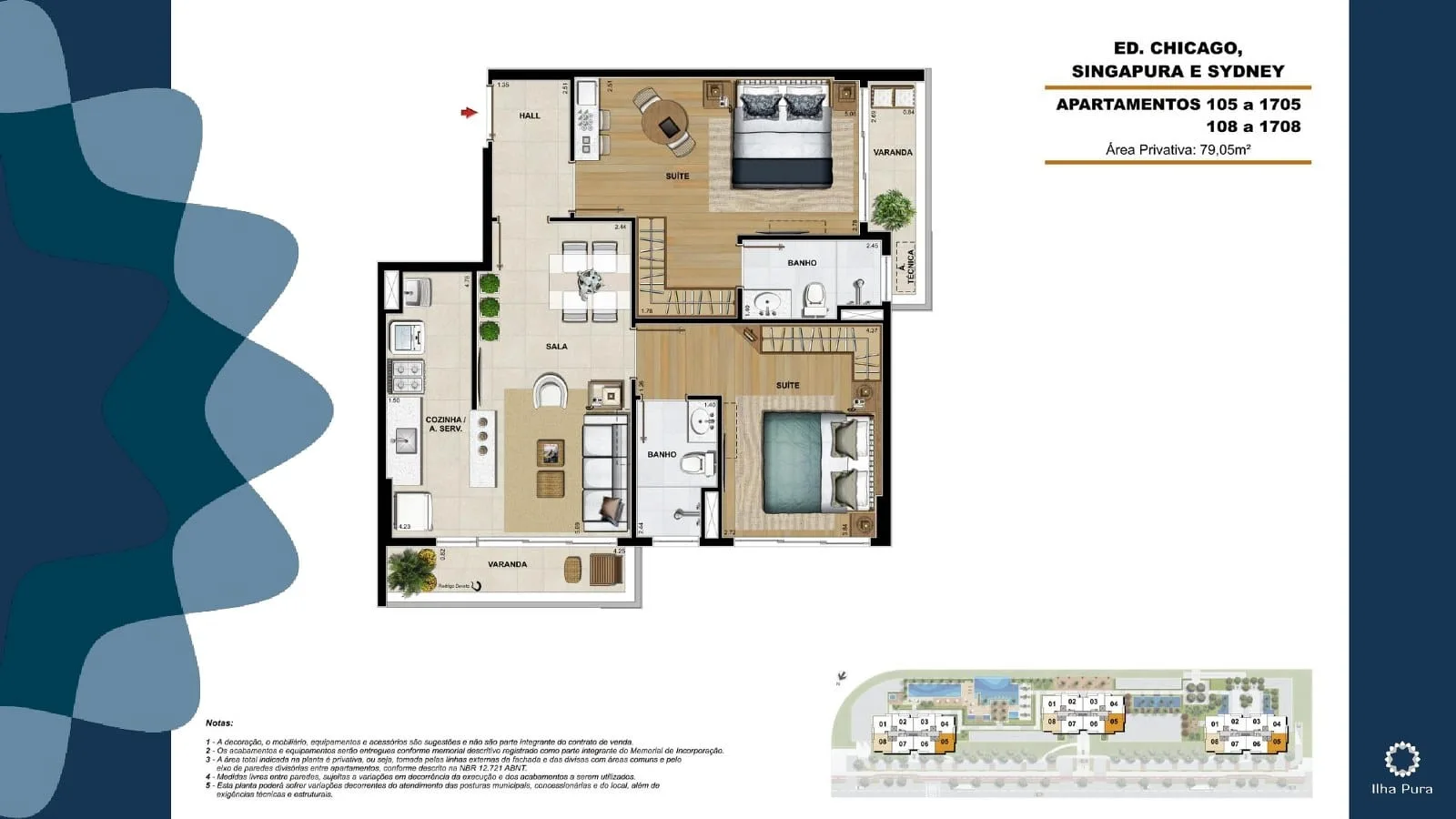 Planta 4: Millenio Ilha Pura, apartamento de alto padrão na Barra da Tijuca, Rio de Janeiro