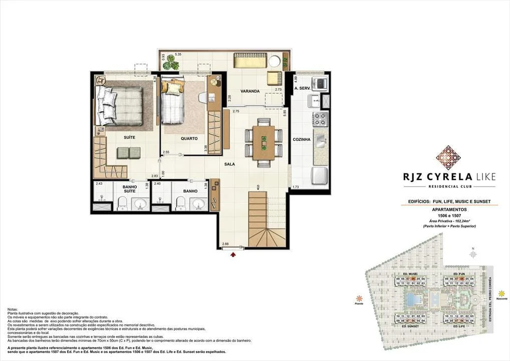 Planta 10: RJZ Cyrela Like, apartamento de alto padrão na Barra da Tijuca, Rio de Janeiro