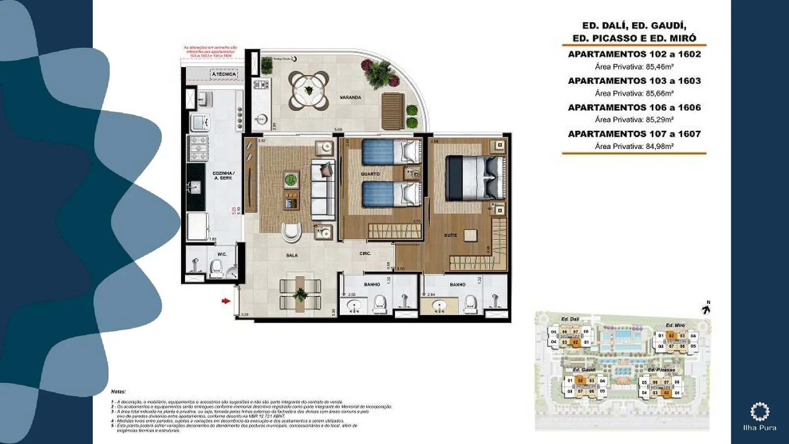 Planta 3: Viure Ilha Pura, apartamento de alto padrão na Barra da Tijuca, Rio de Janeiro