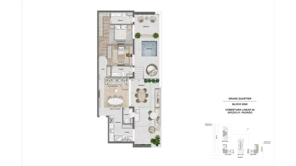 Planta 15: Grand Quartier, apartamento de alto padrão na Barra da Tijuca, Rio de Janeiro