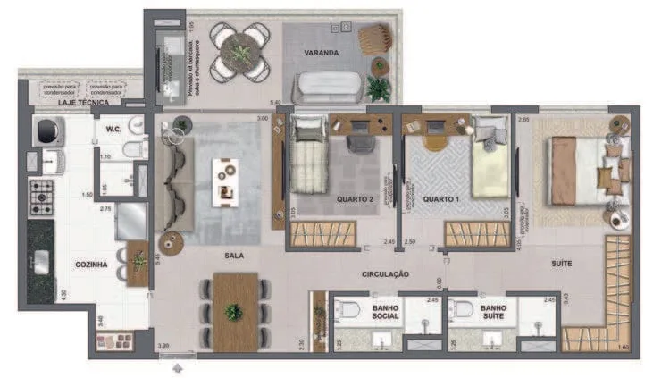 Planta 16: Iconyc By Yoo, apartamento de alto padrão em Botafogo, Rio de Janeiro