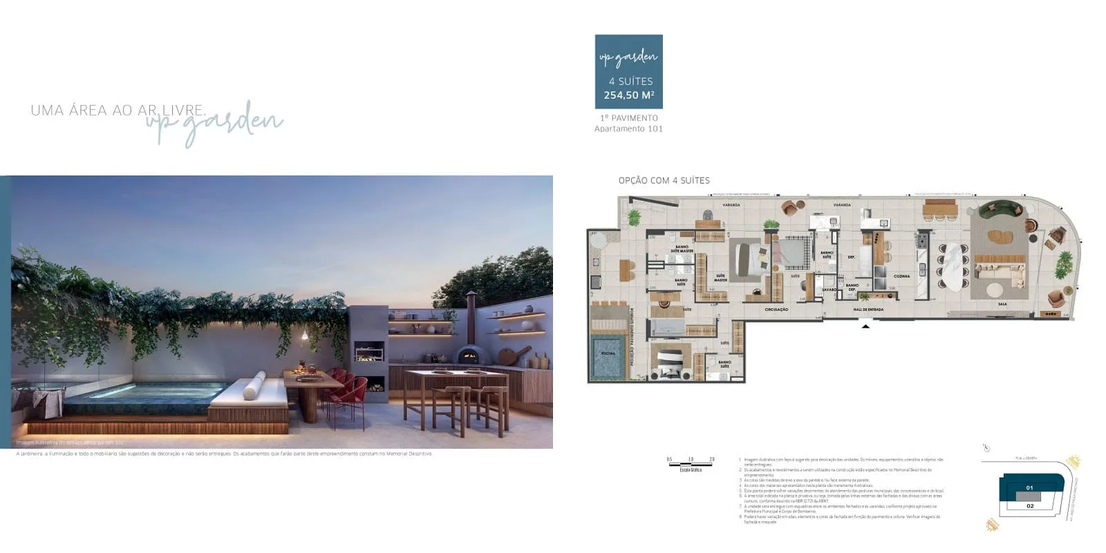 Planta 1: Lineu 708, apartamento de alto padrão na Lagoa, Rio de Janeiro