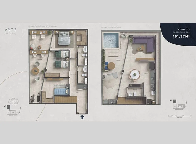 Planta 5: Arte Jardim Botânico, apartamento de alto padrão no Jardim Botânico, Rio de Janeiro
