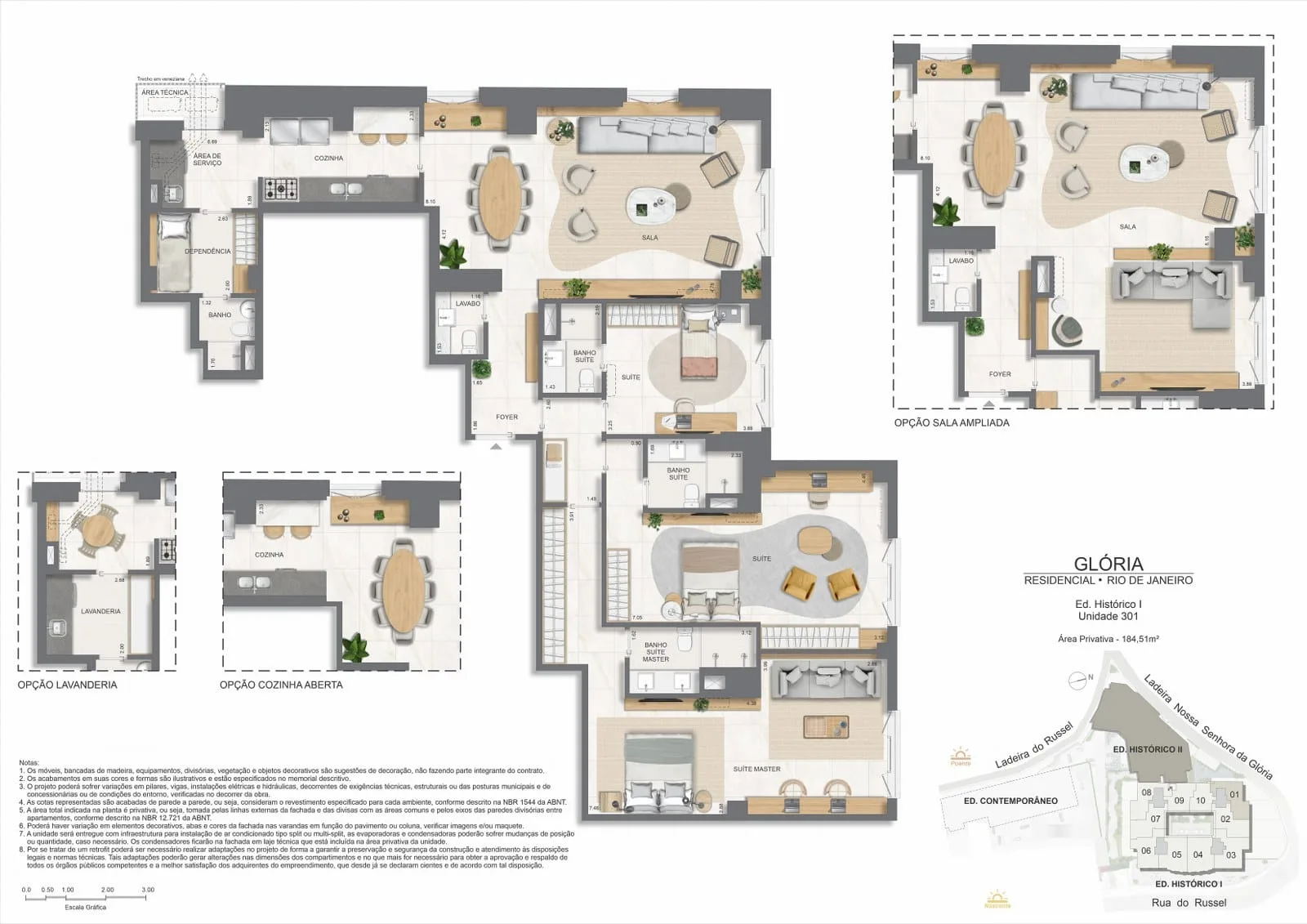 Planta 9: Glória Residencial, apartamento de alto padrão na Gávea, Rio de Janeiro