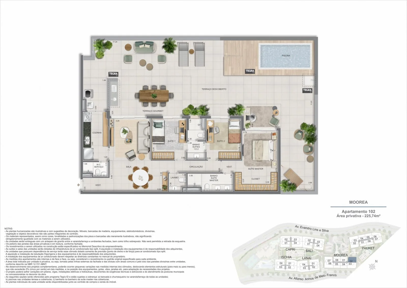 Planta 18: Gaea Home Resort, apartamento de alto padrão na Barra da Tijuca, Rio de Janeiro
