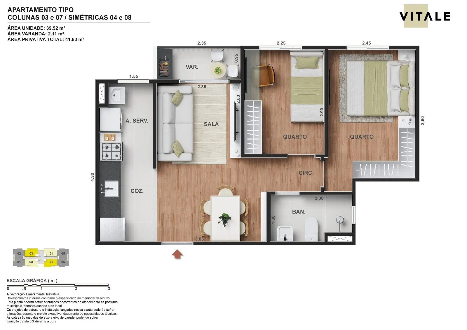 Planta 5: Vitale Carioca Residencial Vila Kosmos, apartamento de alto padrão em Outro, Rio de Janeiro