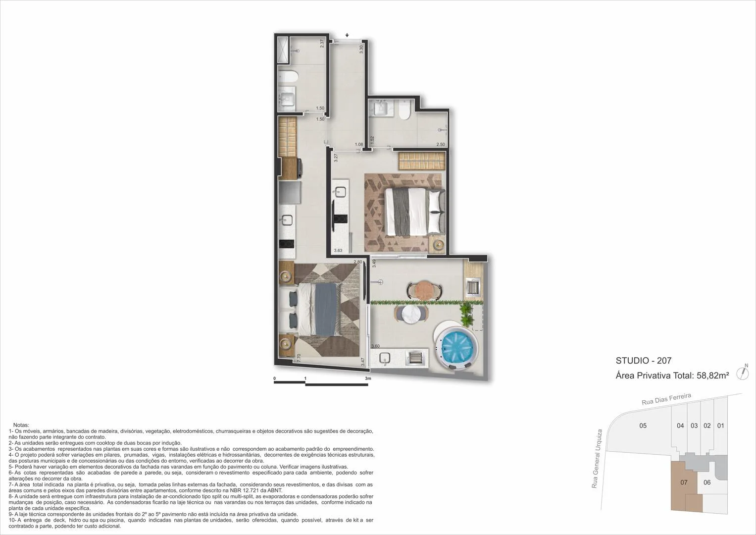 Planta 16: Dias Ferreira Leblon Studios, studio de alto padrão no Leblon, Rio de Janeiro