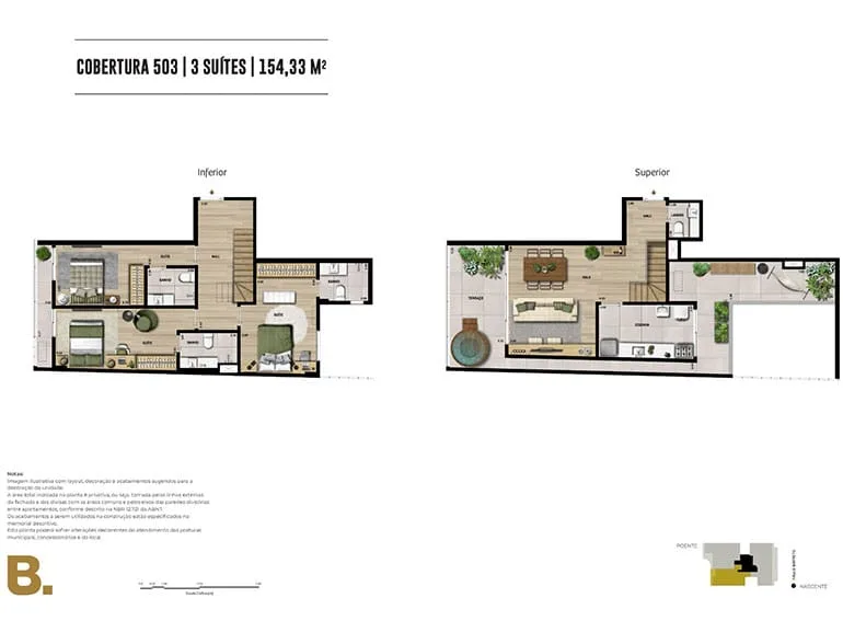 Planta 5: PB 50 Botafogo, apartamento de alto padrão em Botafogo, Rio de Janeiro