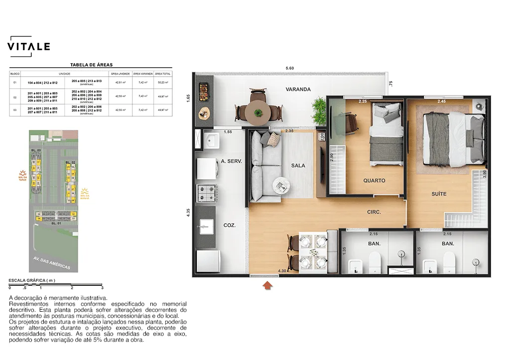 Planta 2: Tide Residencial, apartamento de alto padrão no Recreio dos Bandeirantes, Rio de Janeiro