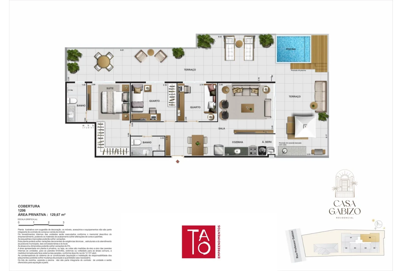 Planta 3: Casa Gabizo Residencial, apartamento de alto padrão na Tijuca, Rio de Janeiro