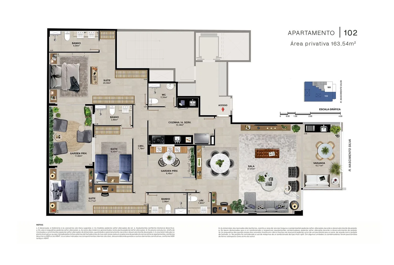Planta 7: Nascimento 245, apartamento de alto padrão em Ipanema, Rio de Janeiro