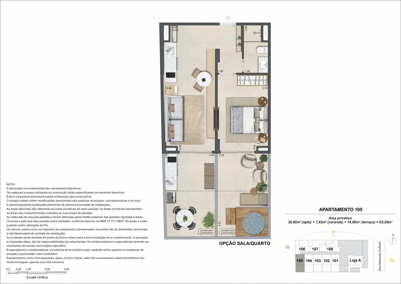 Planta 11: Guilhem Mozak, apartamento de alto padrão no Leblon, Rio de Janeiro