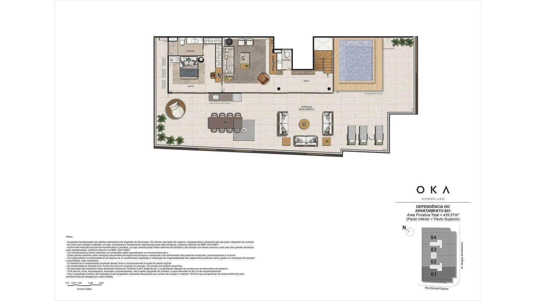 Planta 8: Oka Residence Lagoa, apartamento de alto padrão na Lagoa, Rio de Janeiro