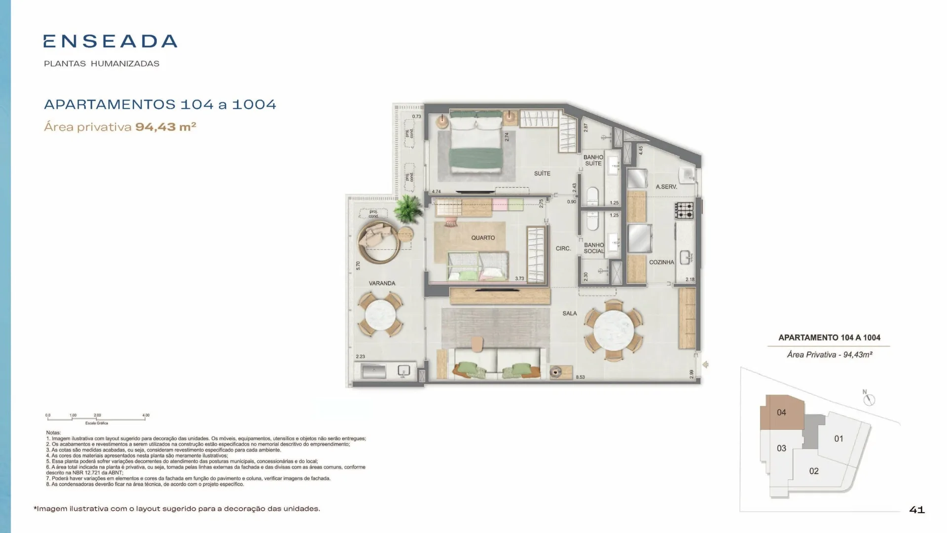 Planta 4: Enseada Botafogo Residencial, apartamento de alto padrão em Botafogo, Rio de Janeiro