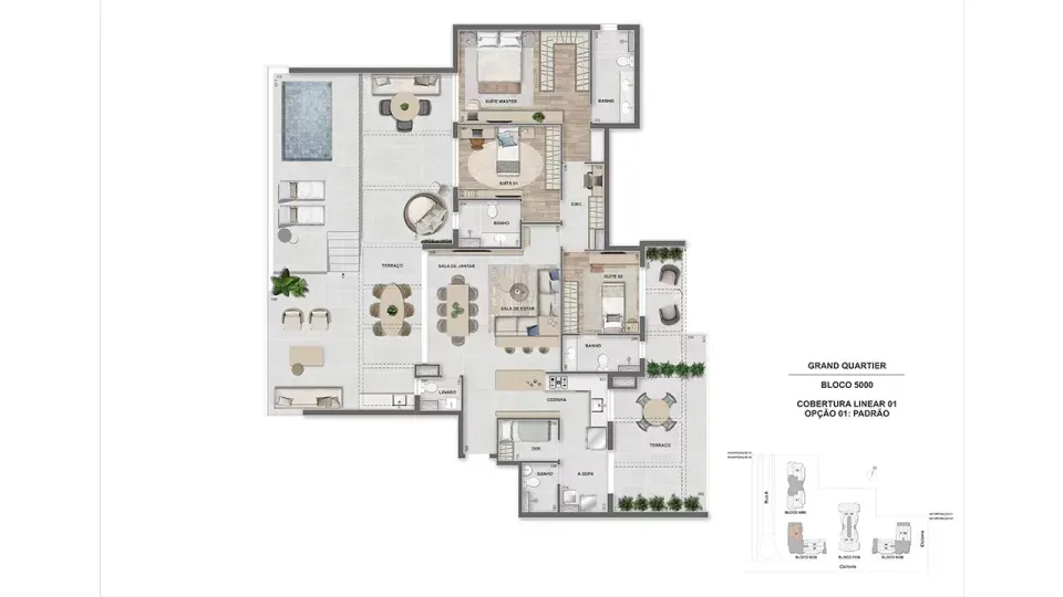 Planta 20: Grand Quartier, apartamento de alto padrão na Barra da Tijuca, Rio de Janeiro