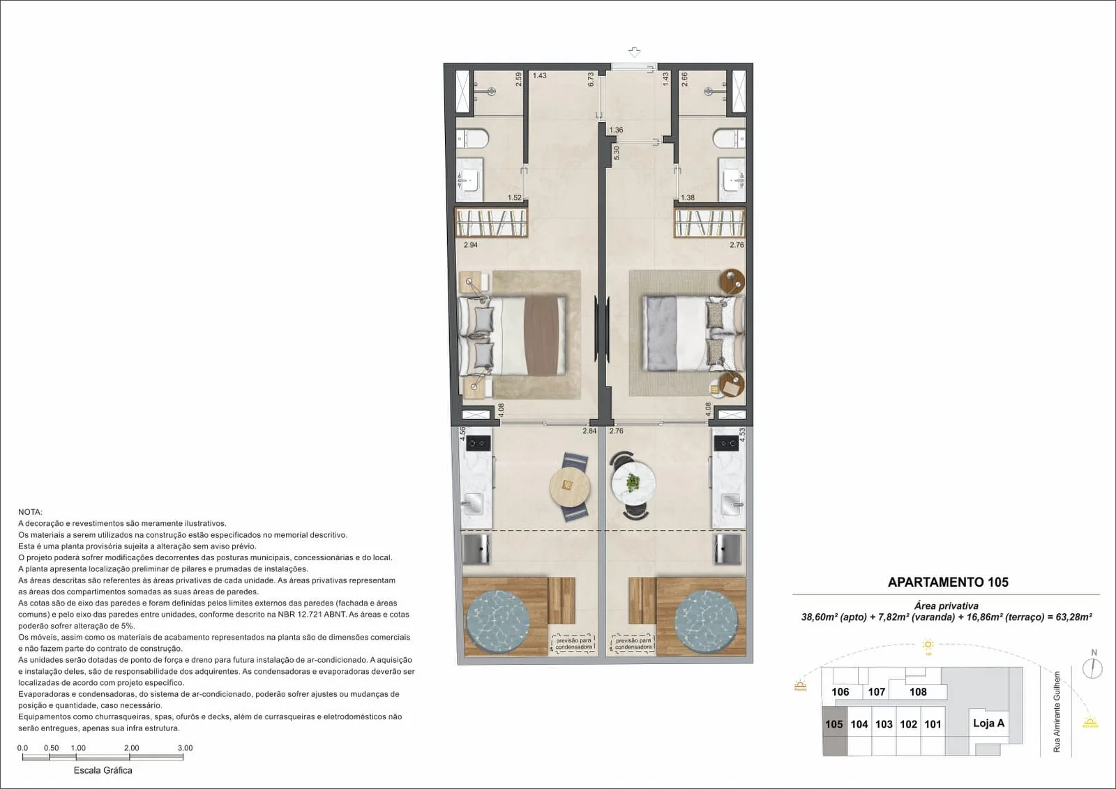 Planta 10: Guilhem Mozak, apartamento de alto padrão no Leblon, Rio de Janeiro