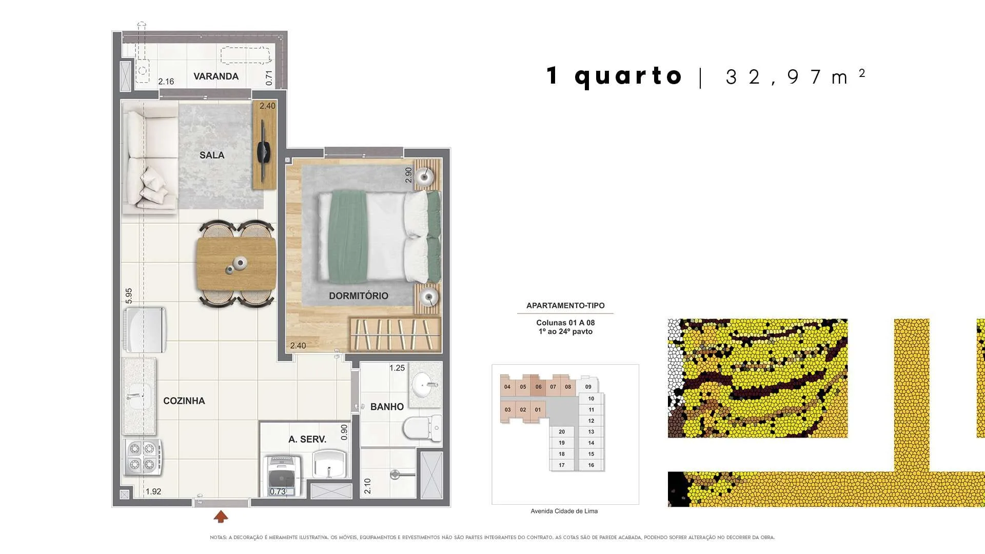 Planta 2: Ciata Residencial, studio de alto padrão no Centro, Rio de Janeiro