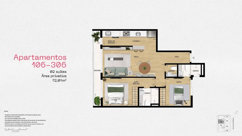 Planta 3: Cora Gávea, apartamento de alto padrão na Gávea, Rio de Janeiro