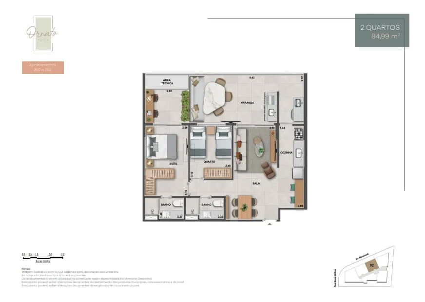 Planta 8: Ornato Tijuca, apartamento de alto padrão na Tijuca, Rio de Janeiro