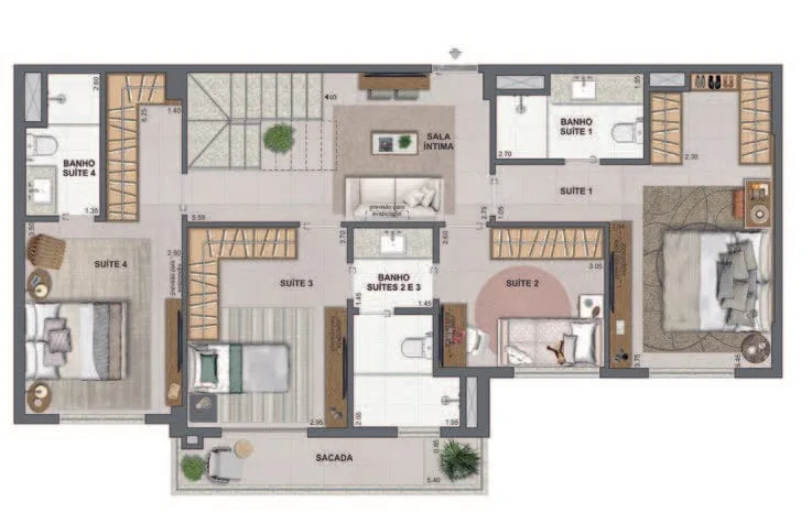 Planta 24: Iconyc By Yoo, apartamento de alto padrão em Botafogo, Rio de Janeiro