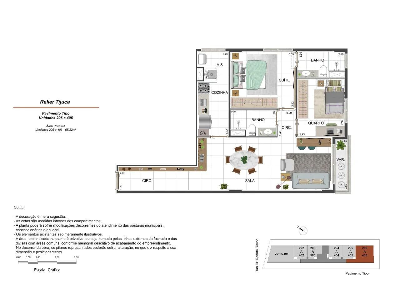 Planta 13: Relier Tijuca, apartamento de alto padrão na Tijuca, Rio de Janeiro