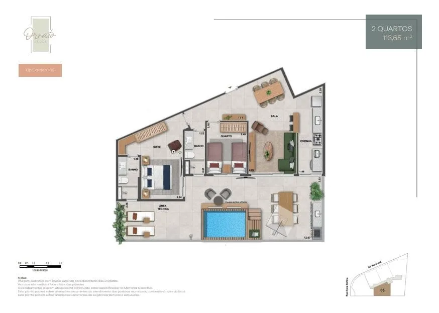 Planta 5: Ornato Tijuca, apartamento de alto padrão na Tijuca, Rio de Janeiro