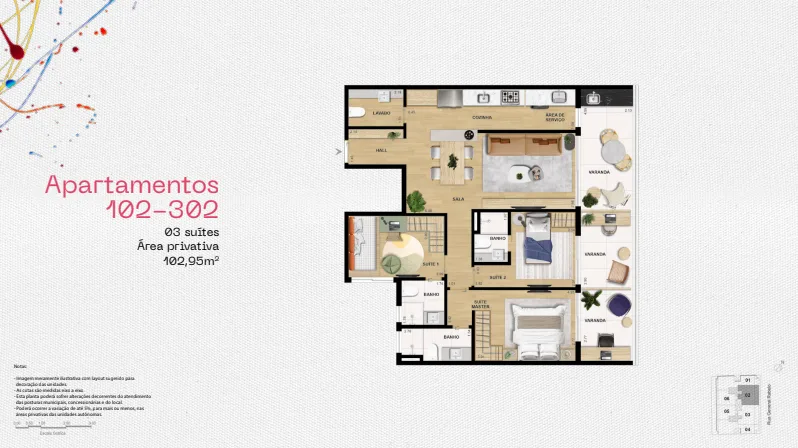 Planta 7: Cora Gávea, apartamento de alto padrão na Gávea, Rio de Janeiro