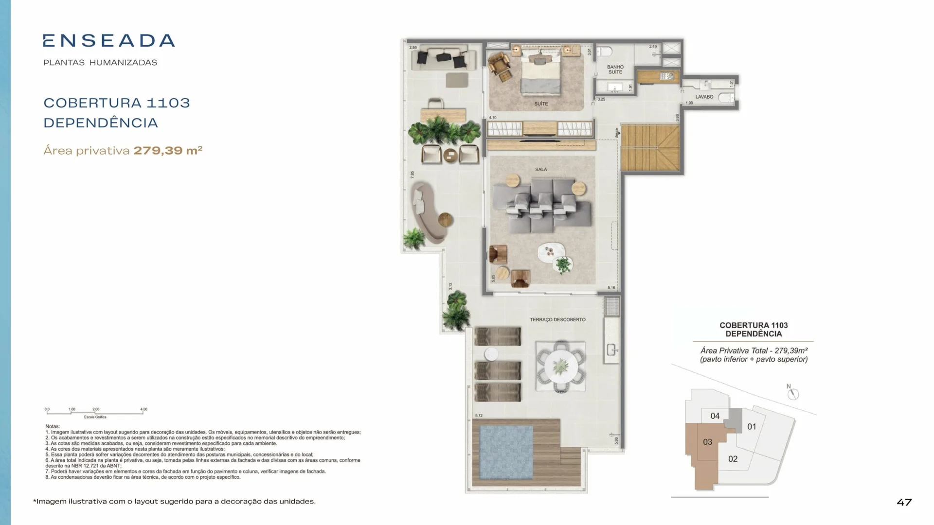 Planta 9: Enseada Botafogo Residencial, apartamento de alto padrão em Botafogo, Rio de Janeiro