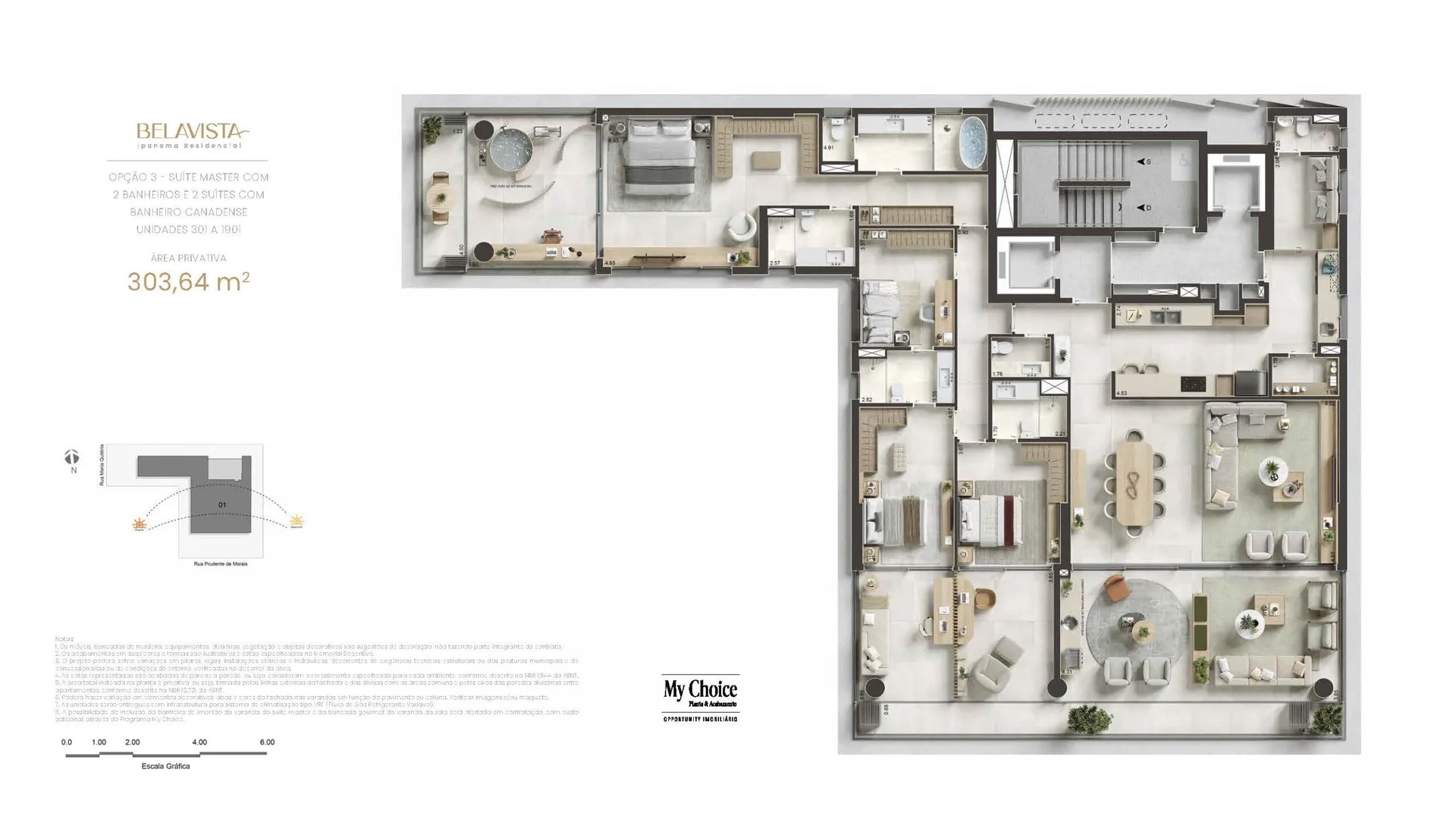 Planta 5: Belavista Ipanema Residencial, apartamento de alto padrão em Ipanema, Rio de Janeiro